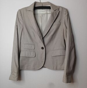 Banana Republic Light Tan Blazer Pick Stich Neutral Normcore Gilmore Girls